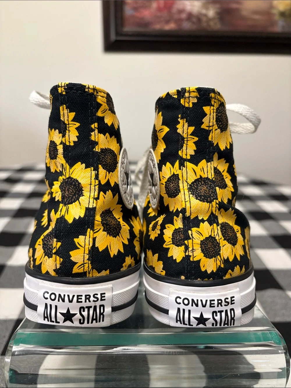 Converse Chuck Taylor All Star Sunflower Floral Shoes Sneakers Sz 6 Yellow Black